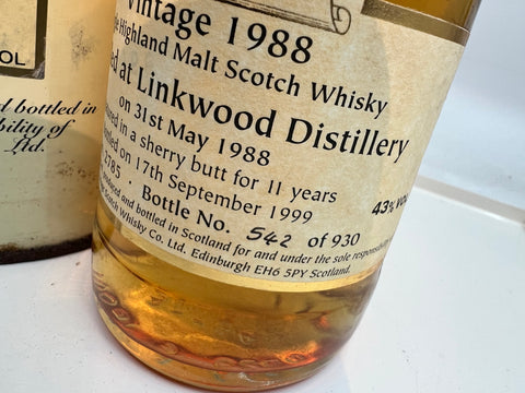 Linkwood Signatory 1988 Whisky Bott. 542