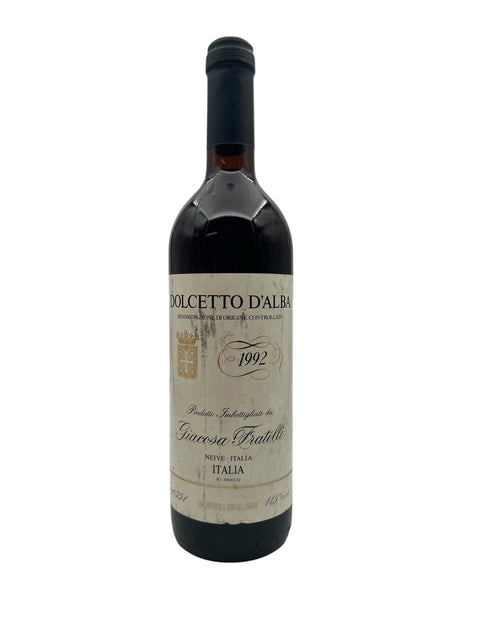 Flaske Dolcetto d'Alba Giacosa Fratelli 1992 rødvin