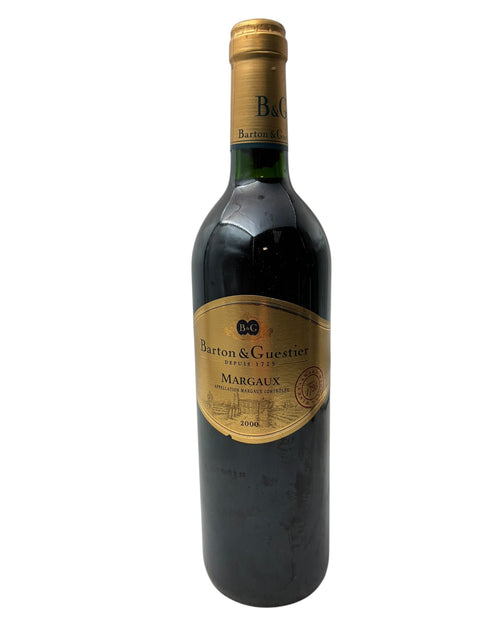 Flaske af Margaux Barton & Guestier årgang 2000 rødvin