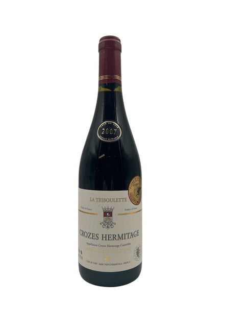 Crozes Hermitage La Triboulette 2007 flaske med rødvin