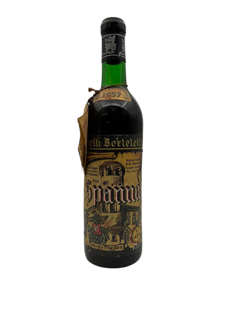 Flaske af Spanna rødvin fra Fratelli Berteletti 1957
