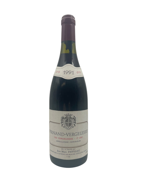 Flaske af Pernand-Vergelesses Jean-Marc Pavelot 1991 rødvin