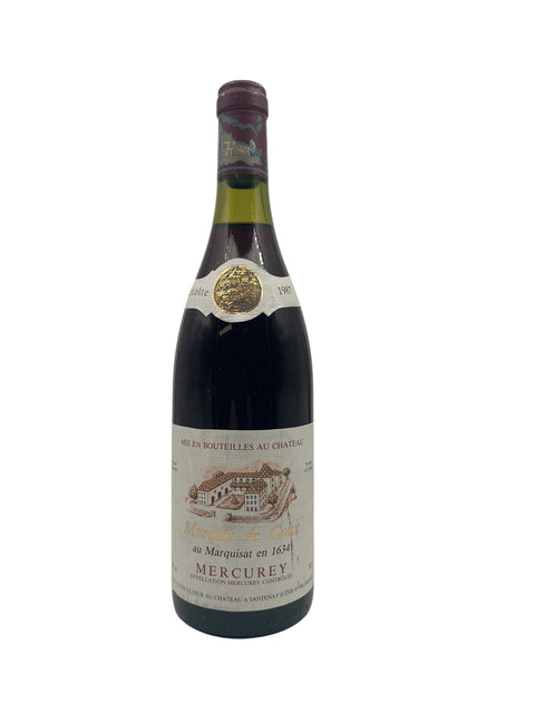 Flaske af Marquis de Caux Mercurey 1989 rødvin