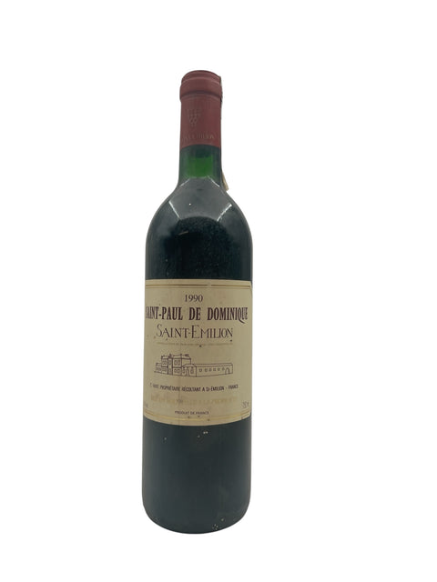 Saint-Emilion Saint-Paul de Dominique 1990 rødvin flaske