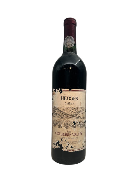 Flaske rødvin fra Columbia Valley fra 1989 af Hedges Cellars