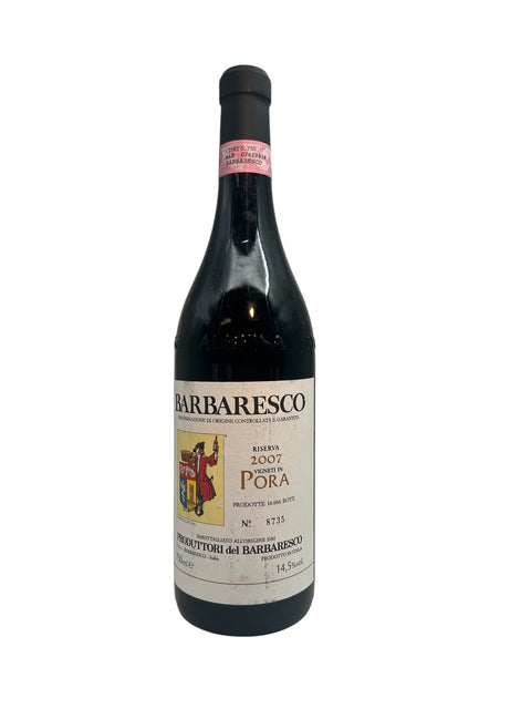Flaske af Barbaresco årgang 2007 fra Produttori del Barbaresco