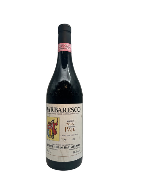 Flaske af Barbaresco 2007 fra Produttori del Barbaresco