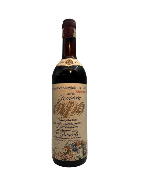 Flaske af Riserva Expo Francoli 1972 rødvin