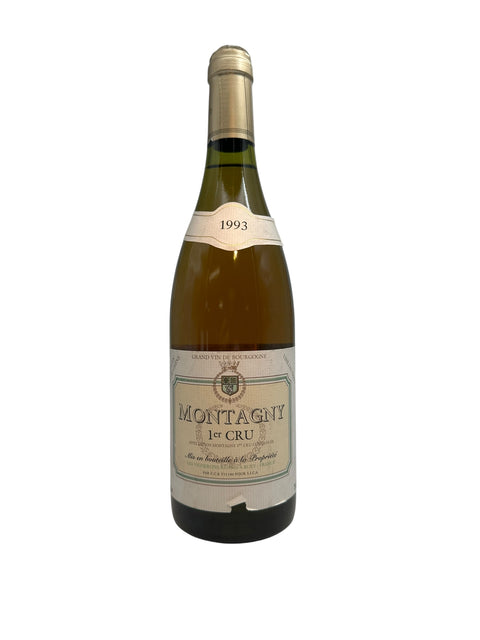 Flaske af Montagny 1er Cru 1993 hvidvin fra Bourgogne