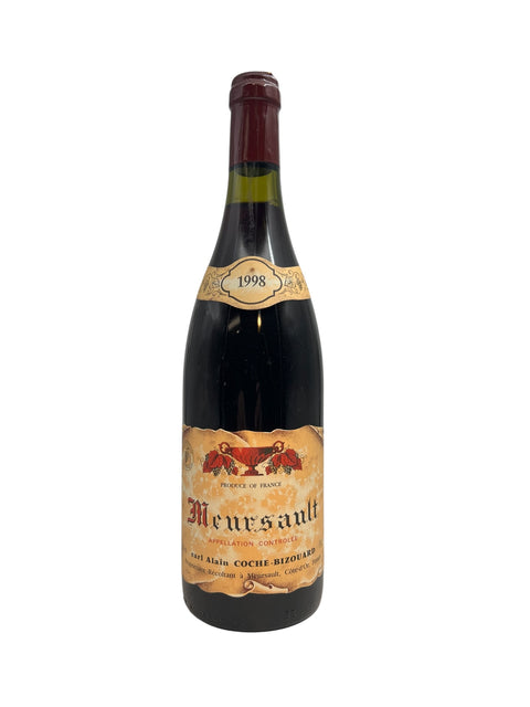 Flaske af Meursault Coche-Bizouard årgang 1998