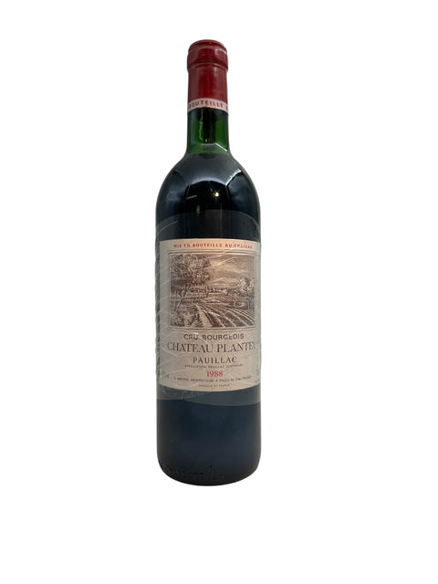 Flaske af Chateau Plantey 1988 rødvin fra Pauillac