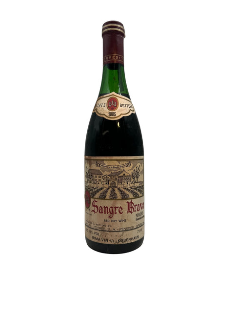 Flaske af Sangre Brava 1985 rødvin fra Torres