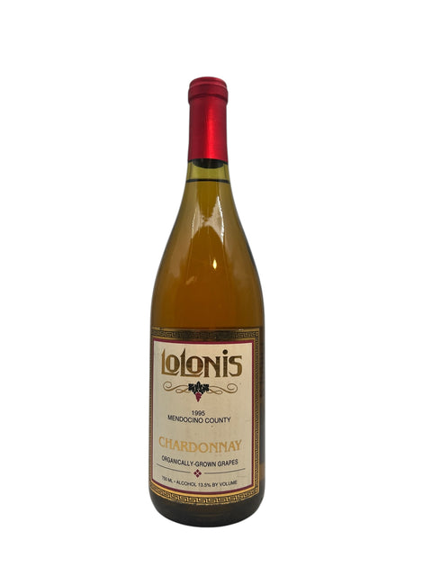 Flaske af Chardonnay Lolonis 1995 med rød kapsel