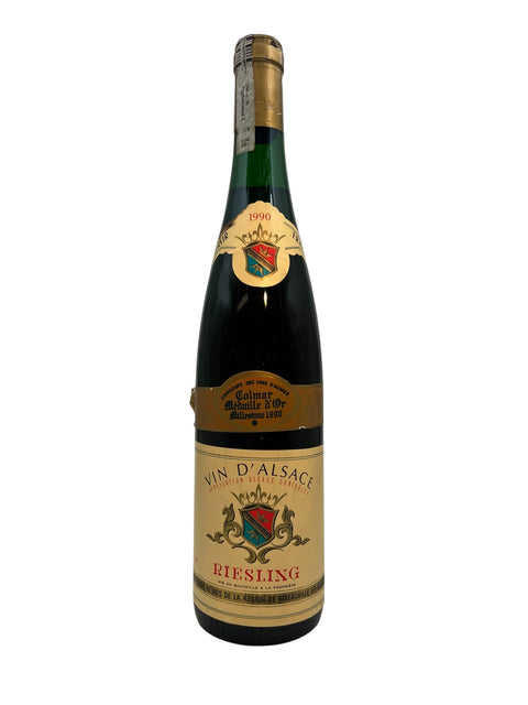 Riesling hvidvin fra Cave de Ribeauvillé, årgang 1990