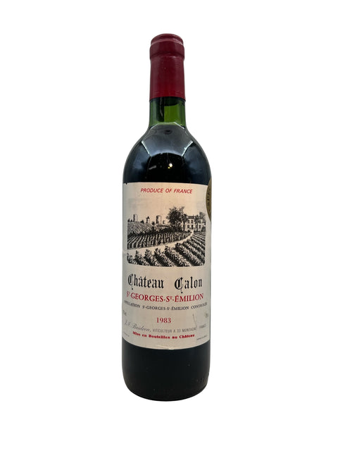 Flaske Château Calon 1983 rødvin fra Saint-Émilion med etiket