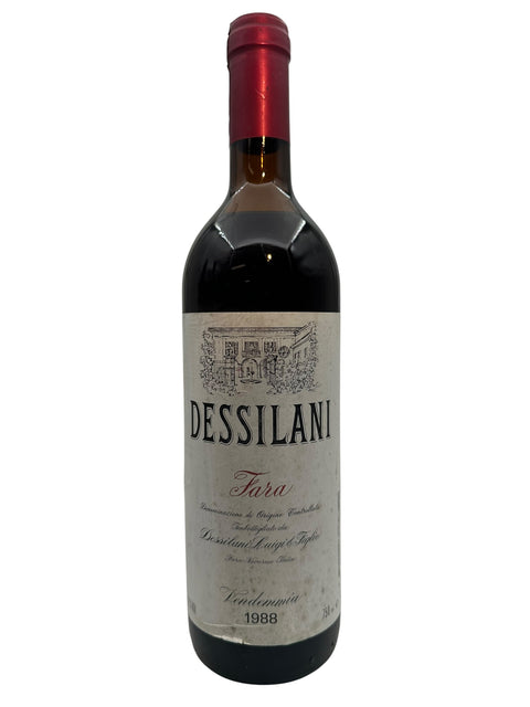 Flaske af rødvin fra Dessilani Fara 1988