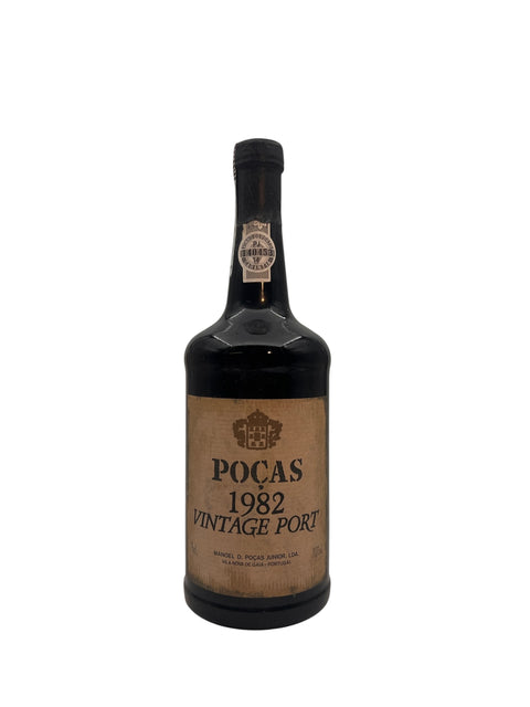 Flaske af Poças 1982 vintage portvin fra Manoel D Poças