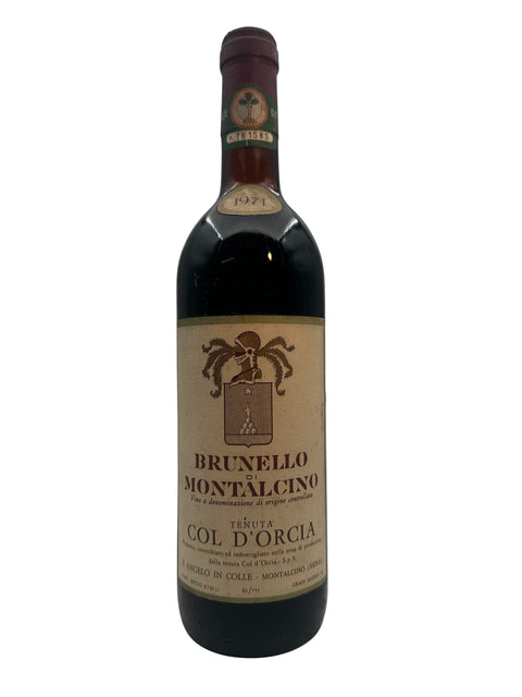 Flaske af Brunello di Montalcino Col d'Orcia 1971 rødvin